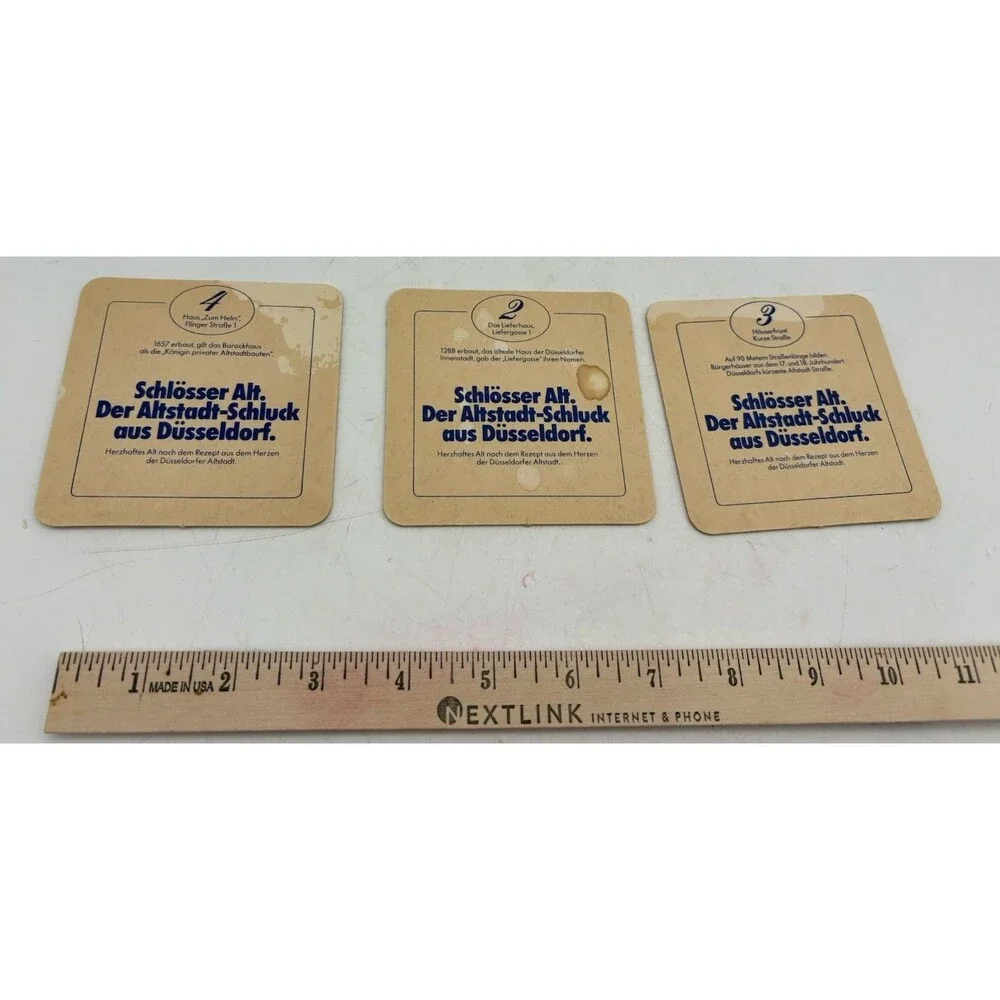 Vintage Schlosser Alt Beer Coasters Dusseldorf Germany Altstadt Buildings Lot 3